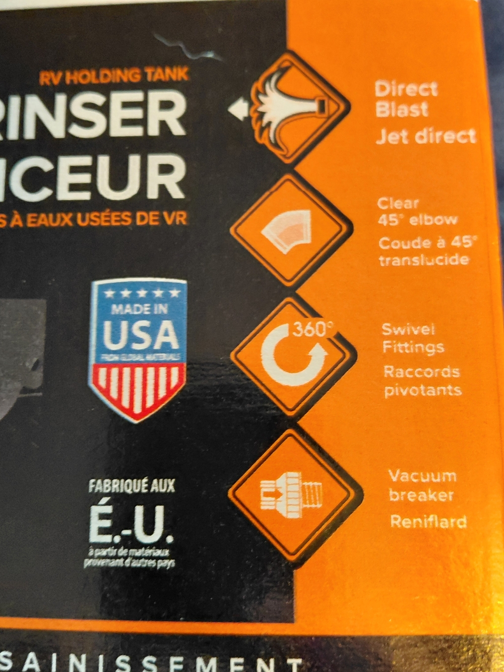 Camco 39082 Rhino Blaster Clear 45-Degree RV Holding Tank Rinser New - Picture 3 of 10